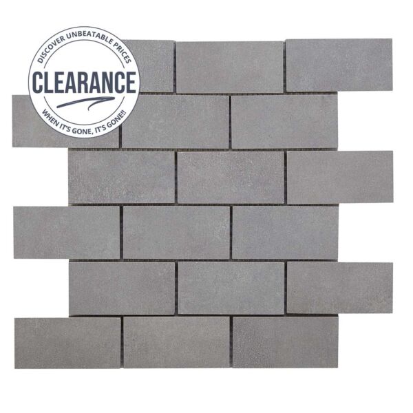 Cemento Light Grey Brick Mosaic 96x47mm