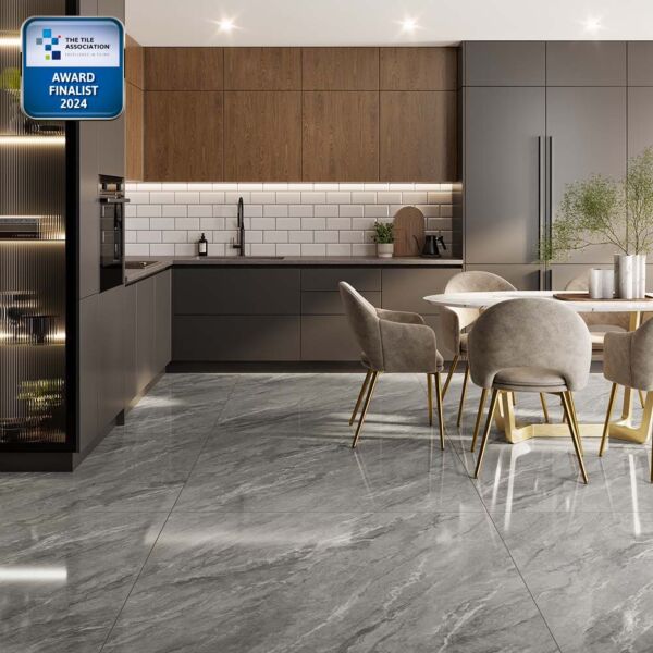 P13502 Eros Grey Glazed Porcelain Wall & Floor Tile 1000x1000mm