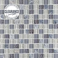 Soft Grey Glass/Stone Mix Mosaic 23x23mm