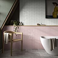 P12203 Rhomboid Pink Ceramic Wall Tile 152x263mm