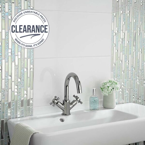 Lush Pearlescent Glass, Metal & Mirror Mix Random Mosaic 