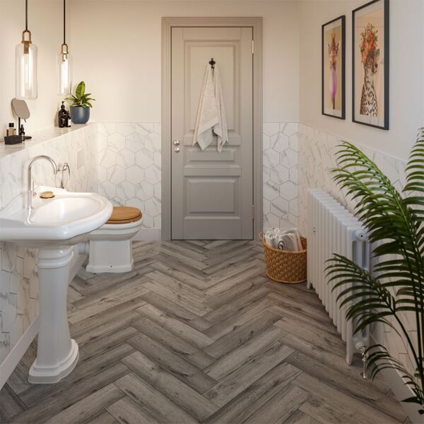 L10055 ClickLux Haldon Antique Oak Herringbone Flooring