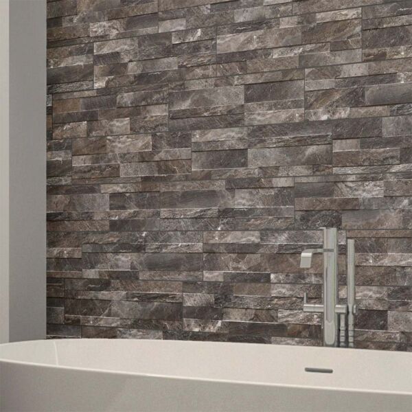 Oswald Grey Split Face Matt Porcelain Wall 150x610mm