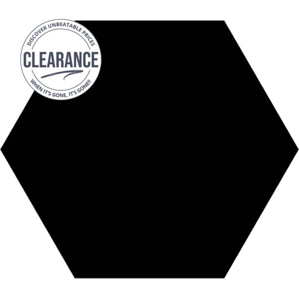 Ohio Black Hex Porcelain W&F Tile 220x250mm - Pk 25