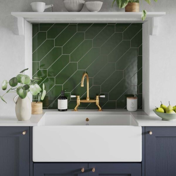 P12262 Cast Bottle Green Ceramic Wall Tile 100 x 300mm