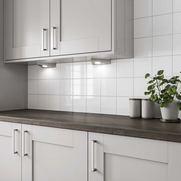 P12428 Glossy White Ceramic Wall Tile 150x150mm