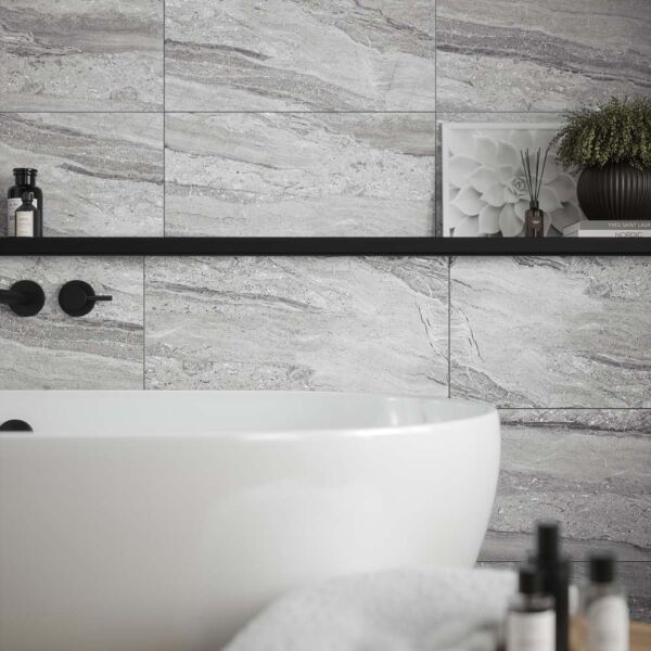 P12879 Laurent Grey Matt Ceramic Wall Tile 300x600mm
