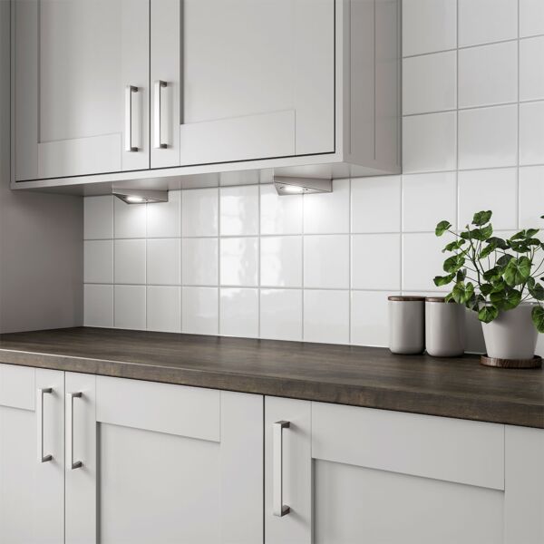 P13322 Bumpy Glossy White Ceramic Tile 150x150mm