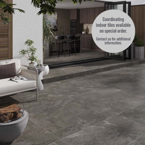 P15390 Slate Mix Mocha Porcelain Outdoor Floor Tile 1000x1000x20mm