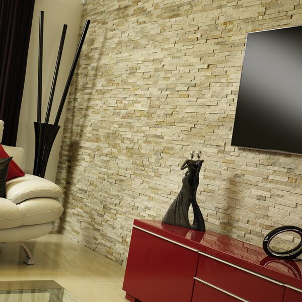 Oyster Sparkle Slate Wall Cladding 100x360mm
