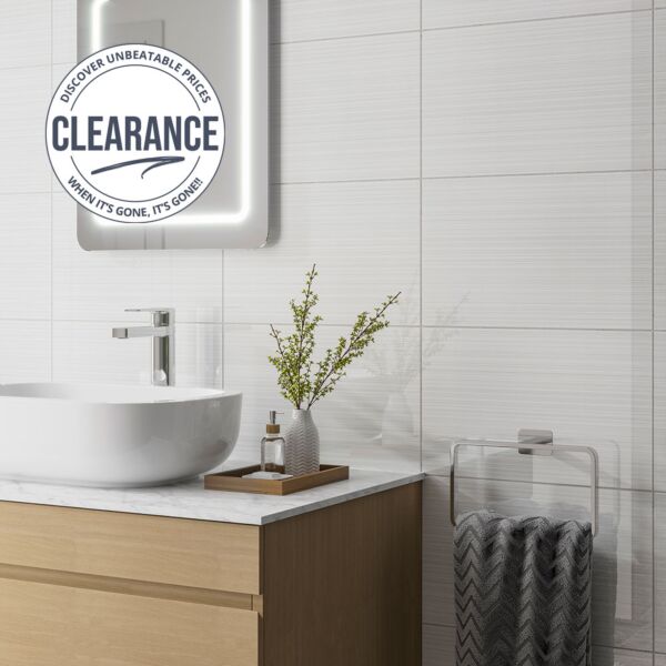 Sandrine White Gloss Ceramic Wall Tile 250 x 400mm - Pk 10 