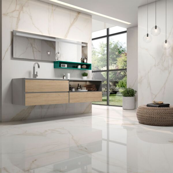 P11608 Tholos Gold Glazed Polished Porcelain Tile