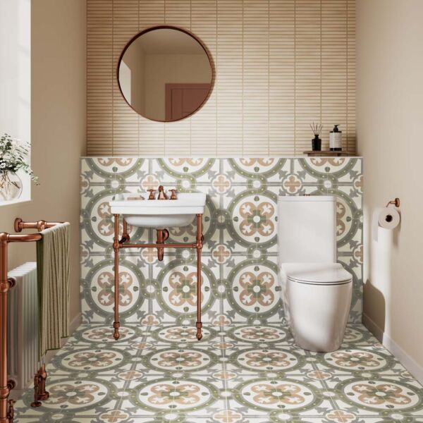 P13671 Zayda Sage Multi Matt Ceramic Tile 450x450mm