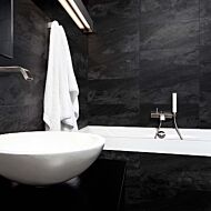 P12635 Fernanda Black Matt Porcelain Tile 308x615mm