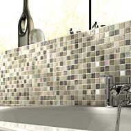 Emperador Cream Glass/Stone Mix Mosaic 23x23mm