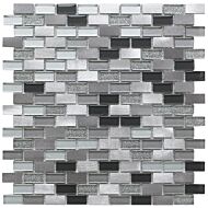Platinum Lancer 139 Glass/Metal Mix Mini Brick Mosaic 15x30mm