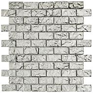 Electro Silver Brick Glass Mosaic 23x48mm