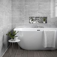 Castell Grey Stone/Metal Mix Brick Mosaic 23x48mm