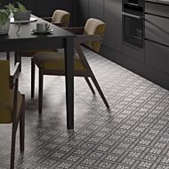 P12035 Mondrian Charcoal Patterned Vitrified Ceramic Tile