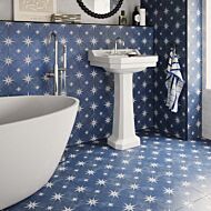 P12037 Vincent Navy Blue Patterned Vitrified Ceramic Tile