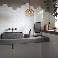 P12066 Hope White Hexagon Gloss Ceramic Wall 153x173mm