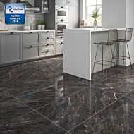 Zeus Midnight Black Glazed Porcelain Wall & Floor 600x1200mm