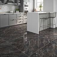 P12682 Zeus Midnight Black Porcelain Tile 600x1200mm