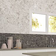 P12989 Caprice Black Porcelain Mosaic Tile 300x300mm