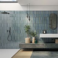 P13882 Maya Linear Turquoise Ceramic Wall Tile 350x350x9.2mm