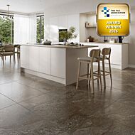 P14857 Planet Oxid Glazed Polished Porcelain 1198x598mm & P13880 Maya Linear Pearl Ceramic Wall Tile 350x350mm