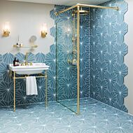 Sunburst Sea Blue Porcelain Hexagon Wall & Floor Tiles