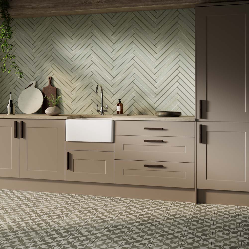 Zayda Sage Matt Vitrified Ceramic Tile 450x450mm | Verona Group