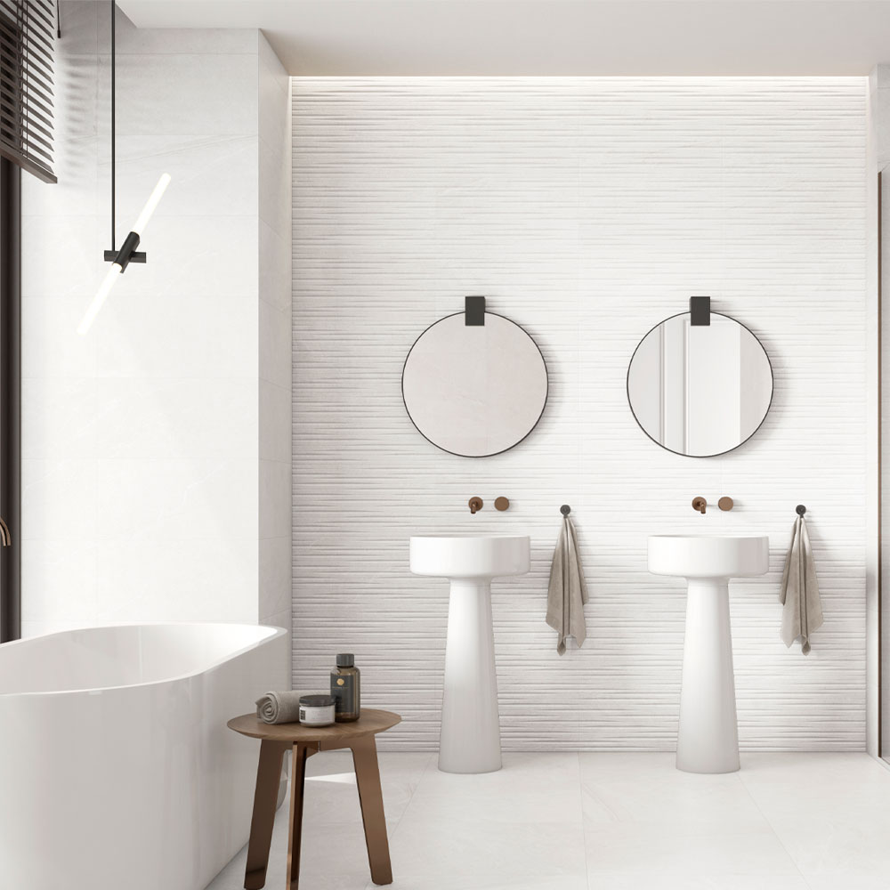Legend White Decor Ceramic Tile 295x595mm | Verona Group | Verona