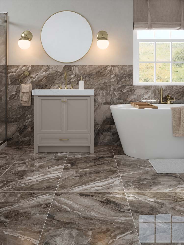 With a stunning marble effect finish, Kore exudes contemporary glamour.