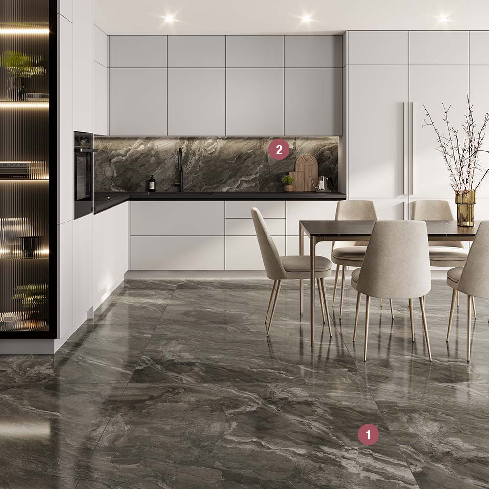 With a stunning onyx effect finish, Kore exudes contemporary glamour. 