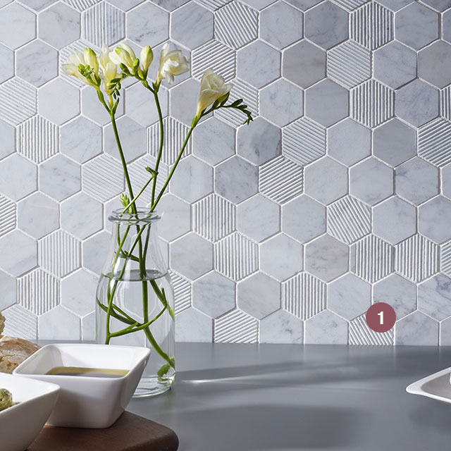 Mixed texture hexagons