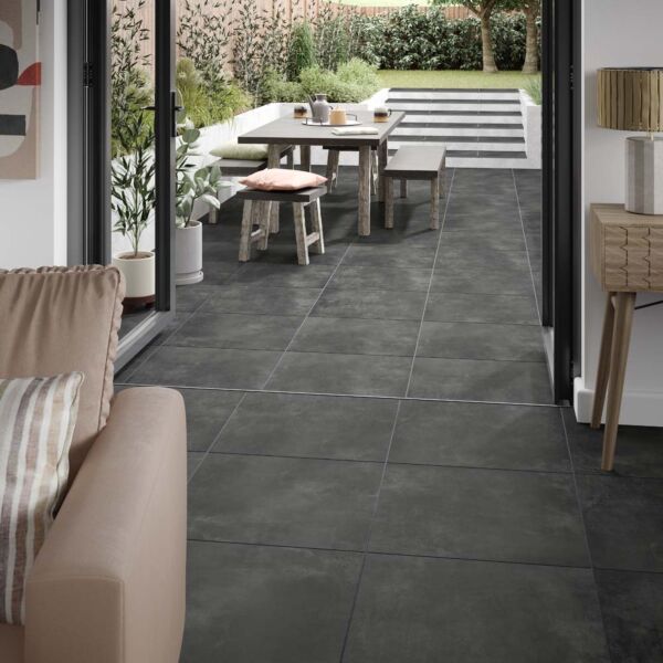 P11183 Welford Anthracite Porcelain Tile 600x600x20mm
