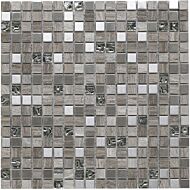 Cedar Grey Glass/Stone/Metal Mix Mosaic 15x15mm