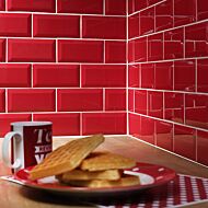 Metro Red Ceramic Wall Tile 100x200mm
