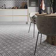 P12035 Mondrian Charcoal Patterned Vitrified Ceramic Tile